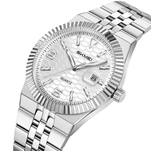 SKMEI 2656 Premium Stainless Steel Watch - Silver/Silver
