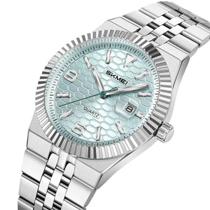 SKMEI 2656 Premium Stainless Steel Watch - Silver/Blue