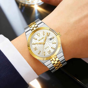 SKMEI 2656 Premium Stainless Steel Watch - Silver/Gold