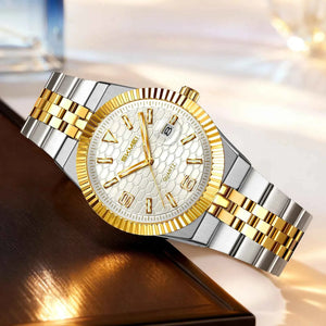 SKMEI 2656 Premium Stainless Steel Watch - Silver/Gold