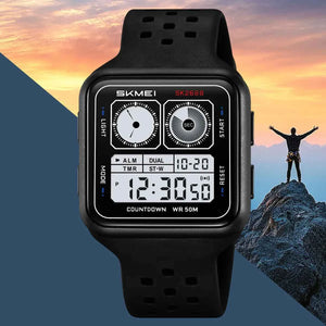 SKMEI 2688 Stylish Square Digital Sports Watch - Black