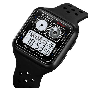 SKMEI 2688 Stylish Square Digital Sports Watch - Black
