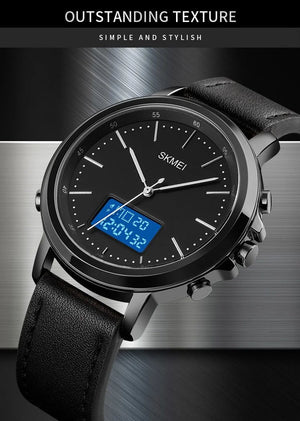 Skmei - 1652 (Strap) - Multifunctional Waterproof - Black/White-Leather image 2