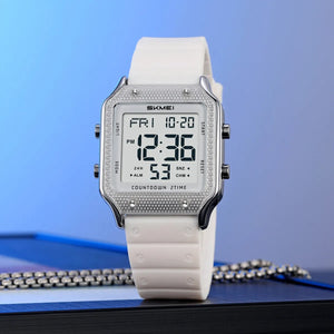 Skmei - 2526 - Women Digital Watch Original Silicone Strap - silver/white image 0