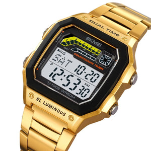 Skmei – 2307 – Digital Sports Watch – Gold/Steel image 0
