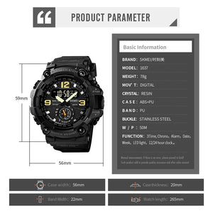 Skmei - 1637 - Warrior Dual Display Watch - Black image 7