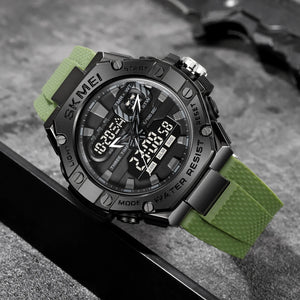 Skmei - 2221 - Tactical Force Dual Display Watch - Army Green image 1