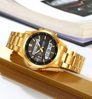 SKMEI - 2284 - World Master Dual Display Watch - Gold image 1