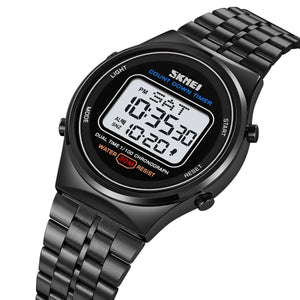 SKMEI 1882 Classic Round Digital Watch - Black/white image 0