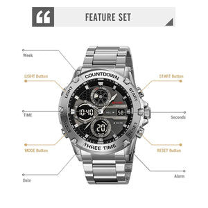 Skmei – 2502 – Heavy Duty Sports Watch – Silver/Steel image 2