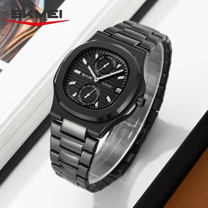 SKMEI - 2423 - Elegant Classic Multifunction Sqaure Dial Watch - black image 2