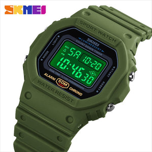 SKMEI - 1628 - Classic Digital Sports Watch - ArmyGreen/Black image 1