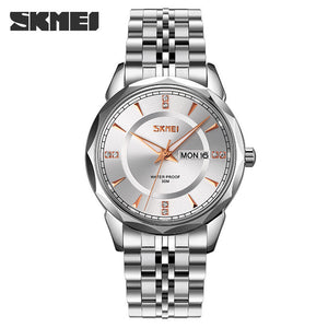 SKMEI - 9268 - Quartz Stainless Steel Luxury Analog Watch - silver/silver image 1