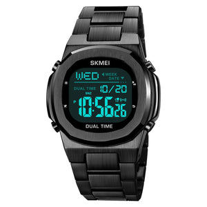 SKMEI 2004 Digital Chronograph Countdown Timer Watch - Black/black image 3