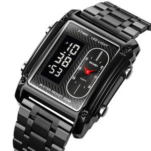 Skmei - 1868 (Chain) - Digital LED Luminous Waterproof - Black-Steel image 3
