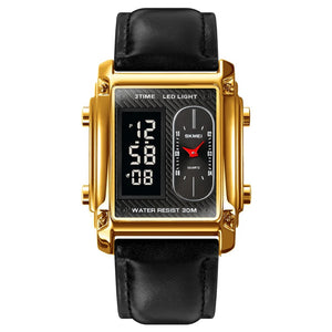 Skmei - 1868 (strap) - Digital LED Luminous Waterproof - Golden-Leather image 0