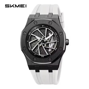 SKMEI - 2359 - Rotating Wheel Sports Edition Watch - white-silical gel image 1