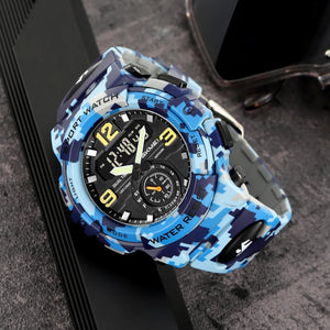 Skmei - 2341 - Power Strike Dual Display Watch - Blue Camo image 1