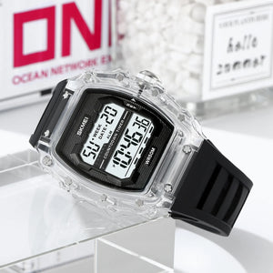 SKMEI 2296 Digital Sports Countdown Timer Watch - white/transparent/black image 2