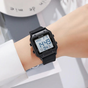 Skmei - 2526 - Women Digital Watch Original Silicone Strap - Black White image 2
