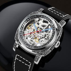 SKMEI - 9271 - Premium Automatic Skeleton Watch - black image 2