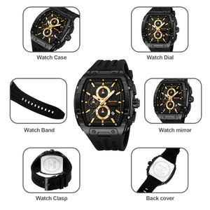 SKMEI - 2363 - High Quality Luxury Watch - Black/Gold image 4