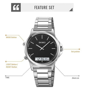 Skmei - 2120 - Electronic Luminous 30m Waterproof - Silver/Black image 4
