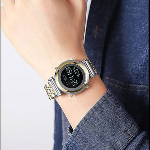 SKMEI - 2139 - Qibla Azan Time Reminder Prayer Watch - silver/gold-black image 3