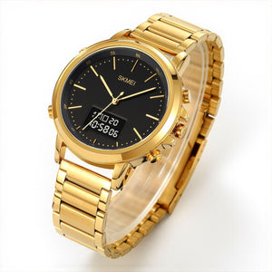 Skmei - 1652 (Chain) - Multifunctional Waterproof - Gold/Black-Steel image 0