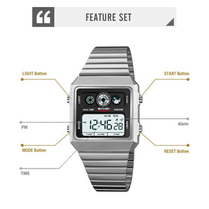 SKMEI 2450 - Classic Retro Digital Watch - Silver image 5
