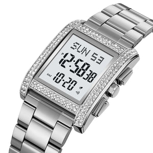 SKMEI 2520 Iced Out Diamond Digital Watch - silver image 0
