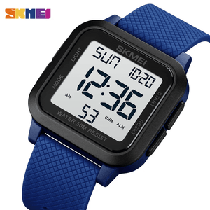SKMEI 1894 Classic Digital Square Watch - Blue/white