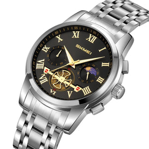 SKMEI - 9394 - Prime Classic Chronograph Stainless Steel - siver-black image 0