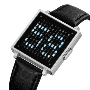Skmei - 2388 - Luxury Word Dial Watch - Silver/Leather image 0