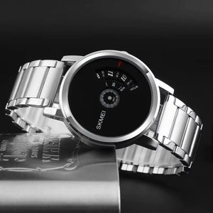 SKMEI -1260 - Waterproof Business Watch For Men - Silver/Black-Steel image 1
