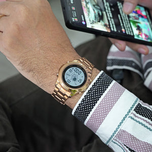 Skmei - 2019 - Advanced Digital Features Dual Time Watch - rose gold-white image 1