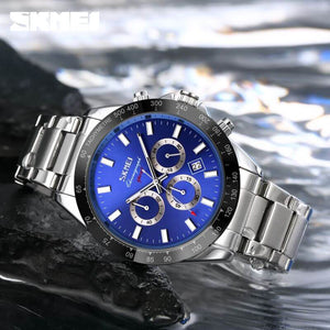 SKMEI - 9259 - High Quality Luxury Watch - Silver/Blue image 1