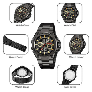 SKMEI - 2416 - Dual Display Sports Watch - black/gold image 3