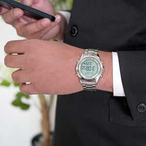 SKMEI - 2097 - Qibla Azan Time Reminder Prayer Watch - silver/white image 3