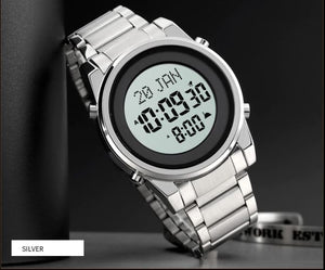 SKMEI - 1734 - Qibla Azan Time Reminder Prayer Watch - silver image 5