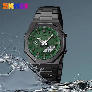 Skmei - 1816 - Dual Display luminous waterproofs 50+ timezone - Black/Green-White image 0