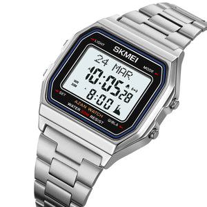 SKMEI - 2194 - Qibla Azan Time Reminder Prayer Watch - silver image 0