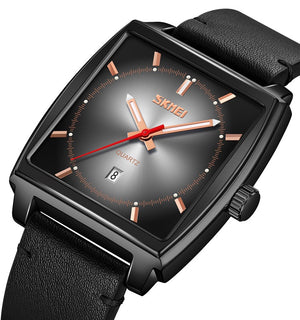 Skmei - 9316 - Elegant Square Analog Watch - black/silver image 1
