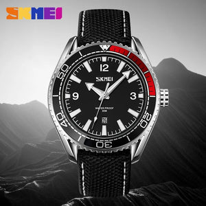 Skmei - 9291 - Fashion Business Genuine Strap Waterproof - Black image 0