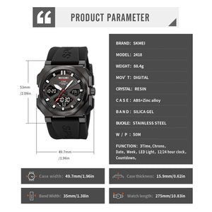 Skmei – 2418 – Bold Sports Edition Watch – Black image 6