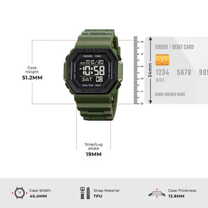 Skmei - 1988 - Street Armor Digital Watch - Army Green image 5