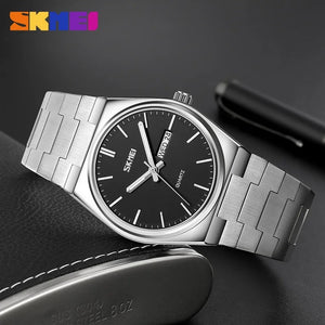 SKMEI - 9288 - Business Class Luxury Watch - Silver/Black image 5