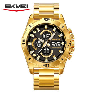 SKMEI 2593 Heavy Duty Digital Chronograph Sports Watch - gold image 1