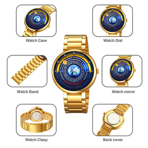 SKMEI - 2361 - Earth Orbit Quartz Watch - gold image 3