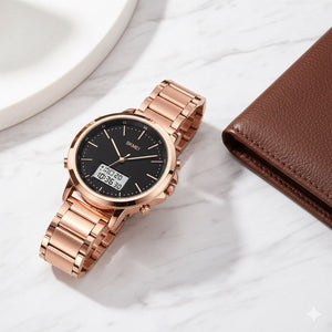 Skmei - 1652 (Chain) - Multifunctional Waterproof - Rosegold/White-Steel image 4